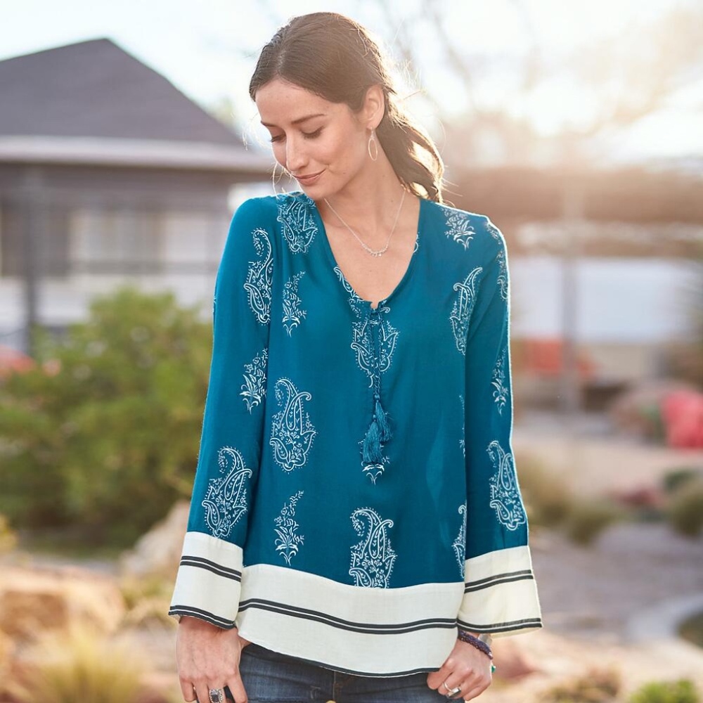 SUNDANCE ~ Large TOPANGA ROAD Peasant Tunic Top
